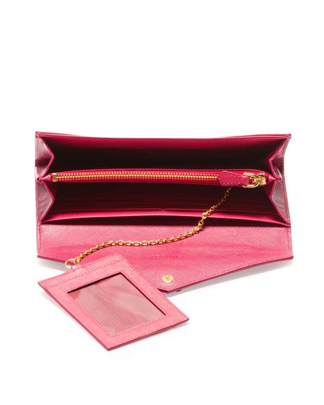 prada pink cardholder|pink prada envelope wallet.